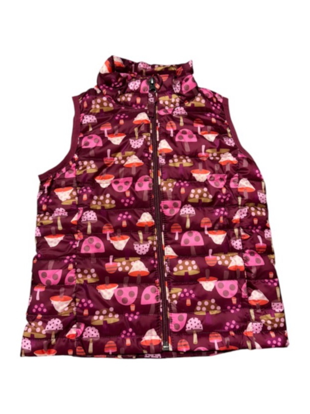 Amazon Essentials Pink Floral-Accent Puffer Vest with Drawstring Bag